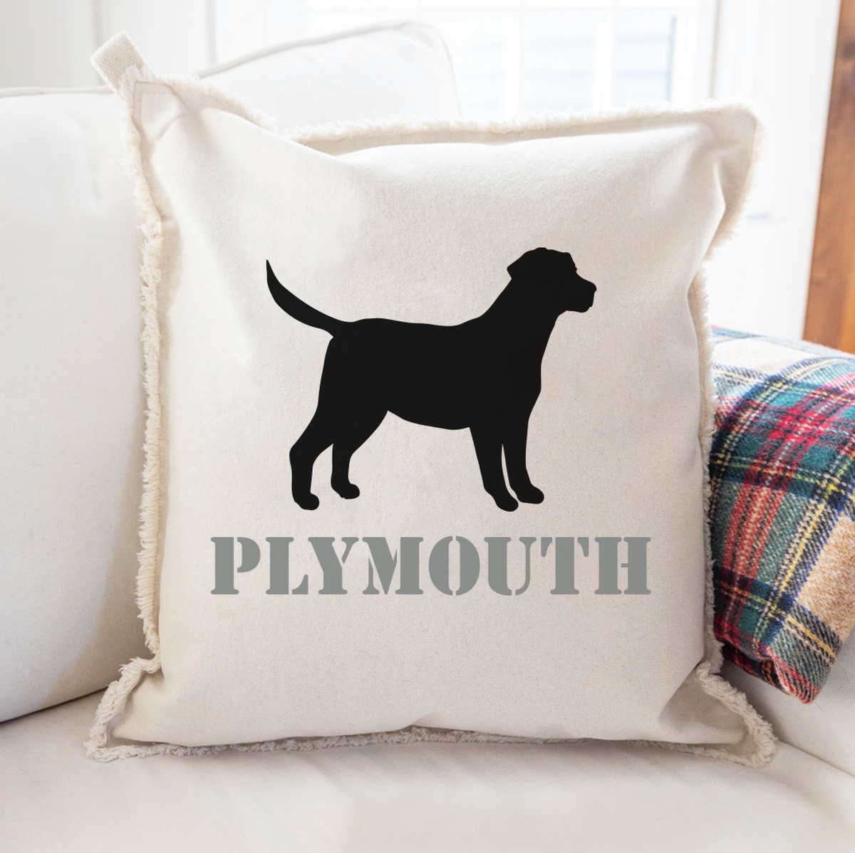 Personalized Dog One Line Text Square Pillow