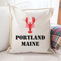 Personalized Lobster Two Line Text Square Pillow