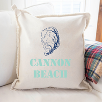 Personalized Oyster Two Line Text Square Pillow