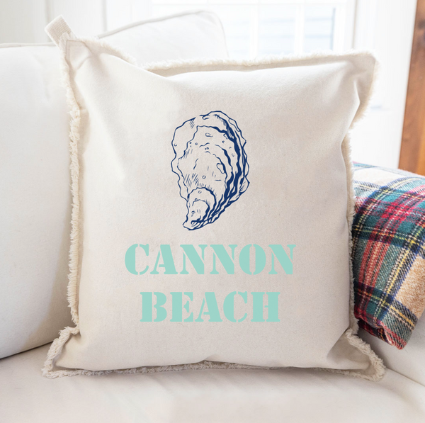 Personalized Oyster Two Line Text Square Pillow