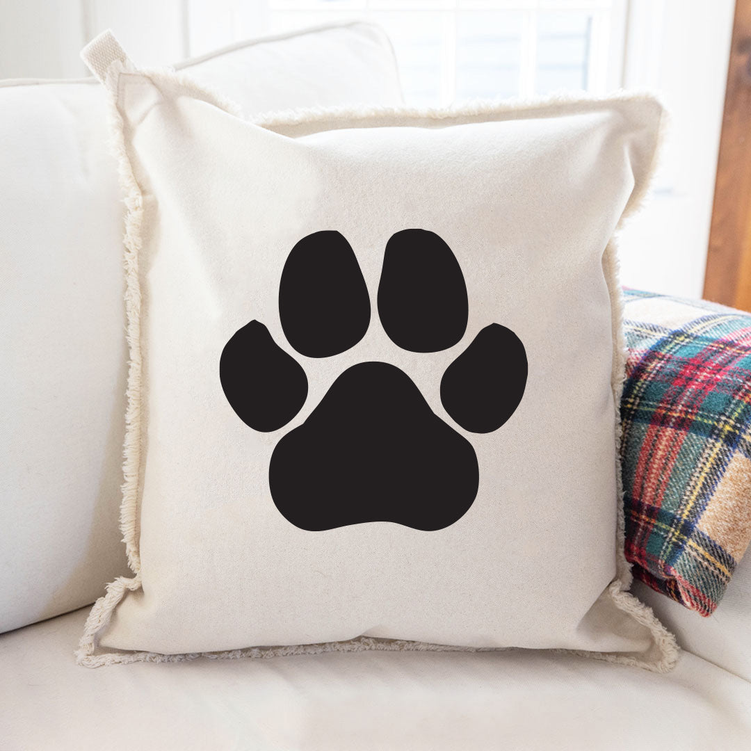 Personalized Paw Print Square Pillow