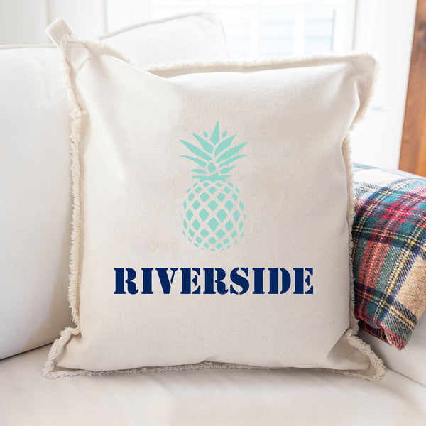 Personalized Pineapple One Line Text Square Pillow