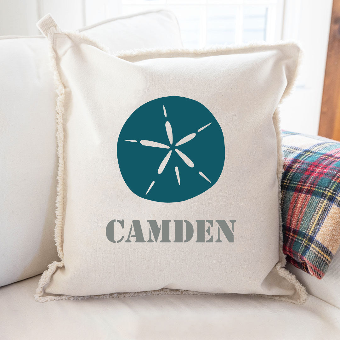 Personalized Sand Dollar One Line Text Square Pillow