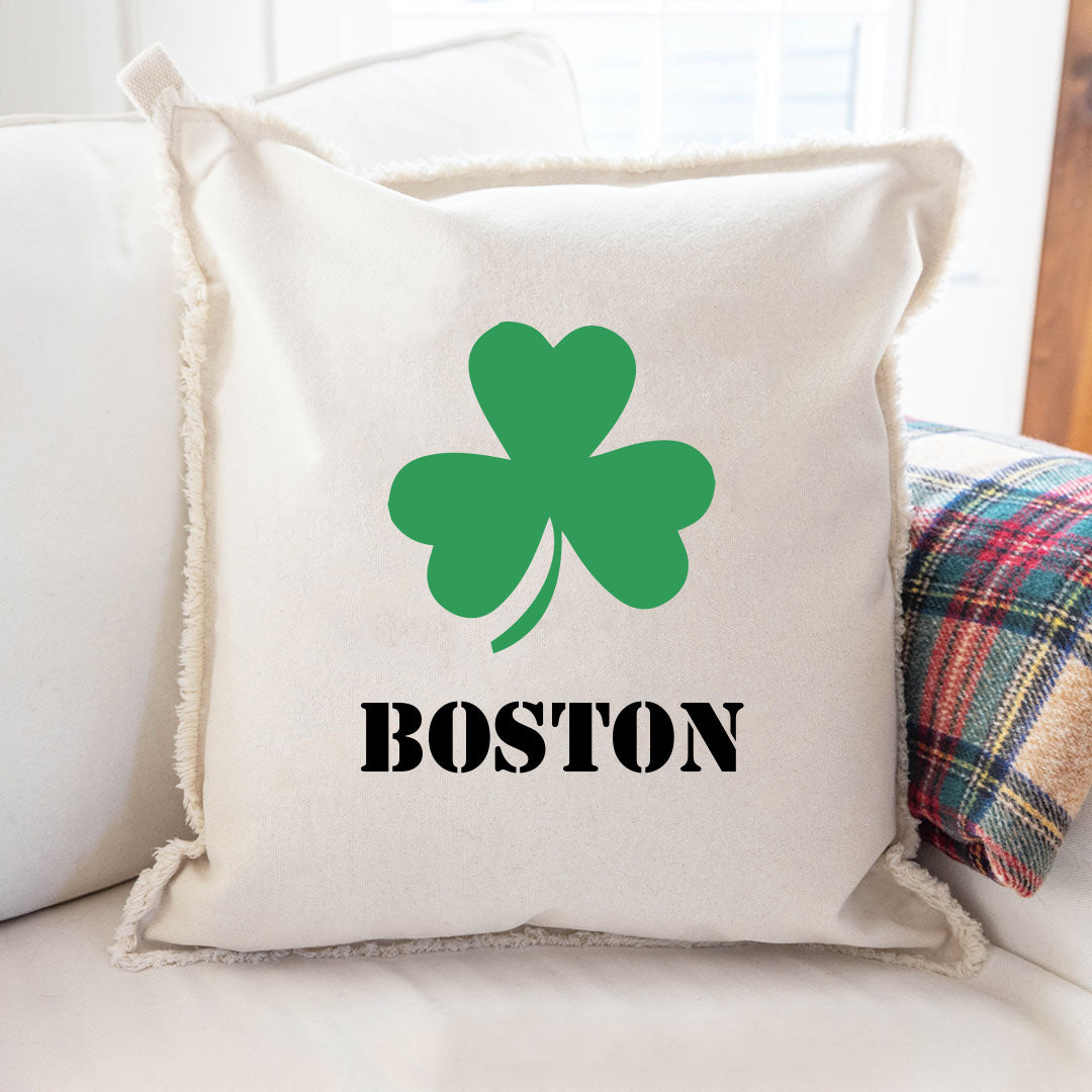 Personalized Shamrock One Line Text Square Pillow