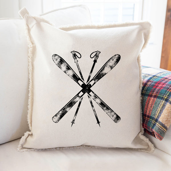 Personalized Skis Square Pillow