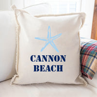 Personalized Starfish Two Line Text Square Pillow