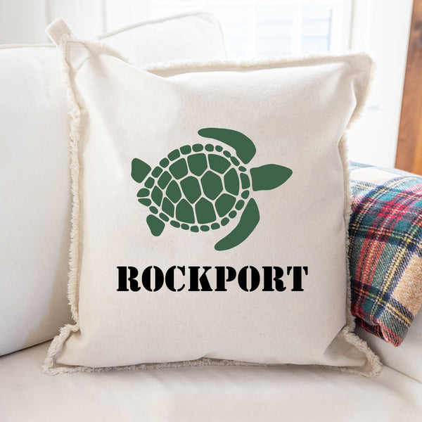 Personalized Turtle One Line Text Square Pillow