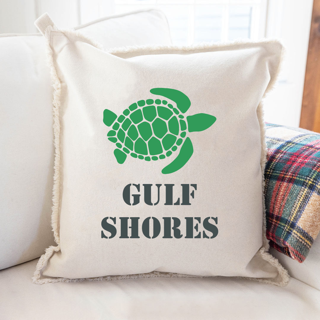 Personalized Turtle Two Line Text Square Pillow