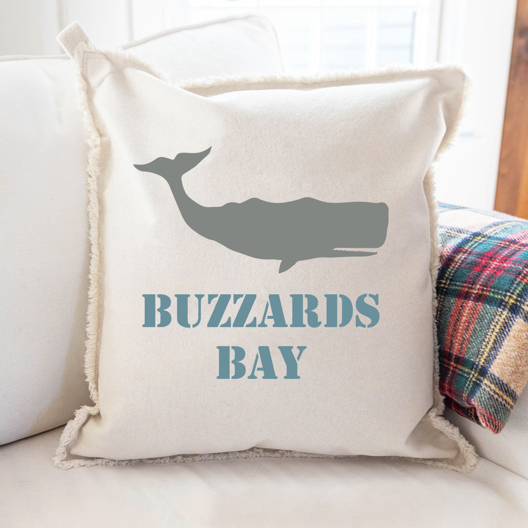 Personalized Whale Two Line Text Square Pillow