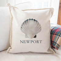 Personalized Watercolor Shell Square Pillow