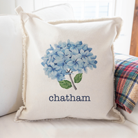 Endless Summer Hydrangea Personalized Square Pillow