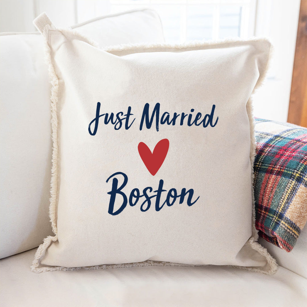 Personalized Just Married Square Pillow