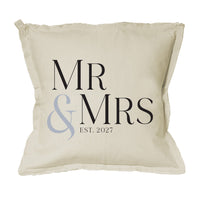 Mr & Mrs Personalized Square Pillow