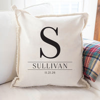 Custom Initial Personalized Square Pillow