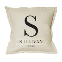 Custom Initial Personalized Square Pillow