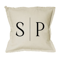 Initials Line Personalized Square Pillow