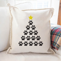 Paw Print Tree Square Pillow