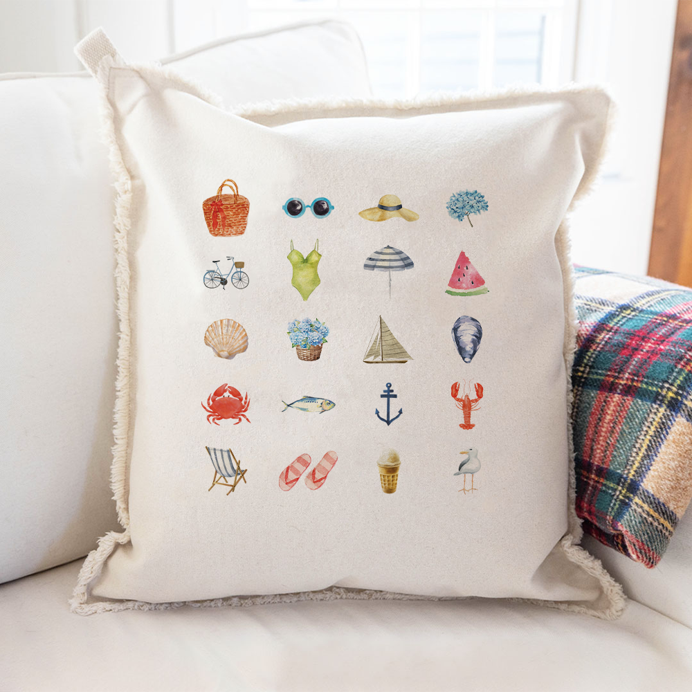 Summer Icon Square Pillow