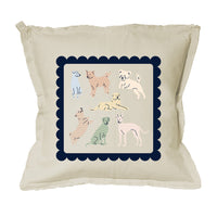 Dogs Stamp Square Pillow