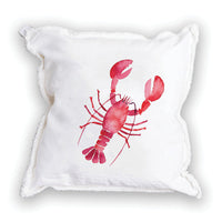 Lobster Watercolor Square Pillow