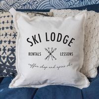 Ski Lodge Square Pillow