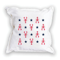 Patriotic Lobsters Square Pillow