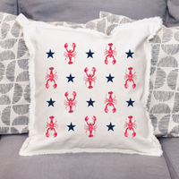 Patriotic Lobsters Square Pillow