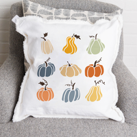 Muted Pastel Pumpkins Square Pillow