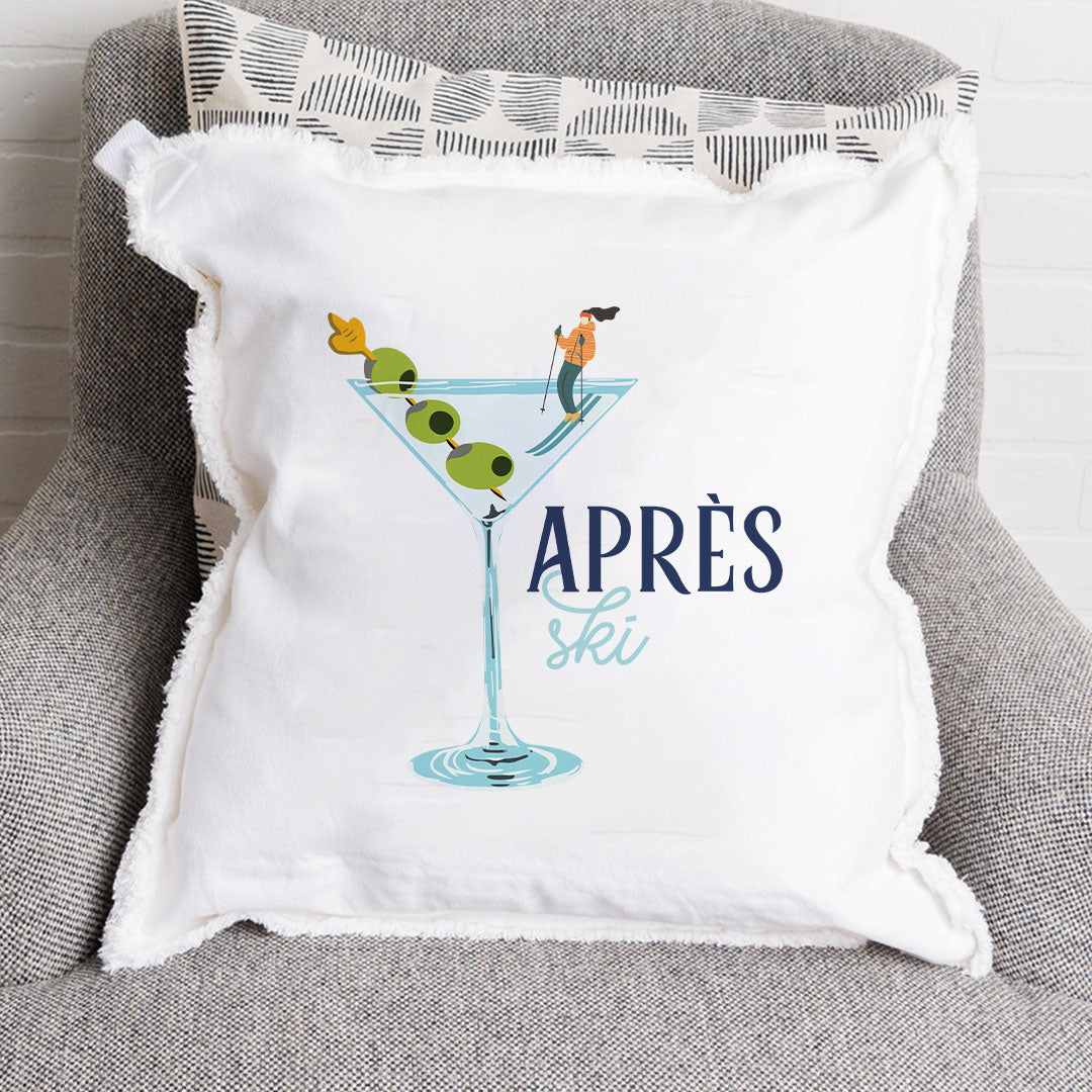 Apres Ski Martini Square Pillow