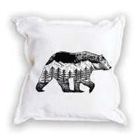 Mountains Bear Square Pillow