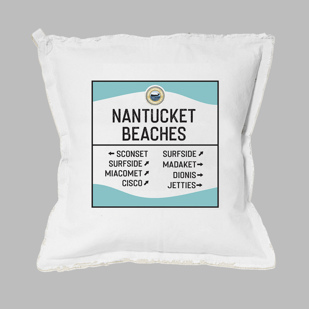 Street Beaches Sign Pillow