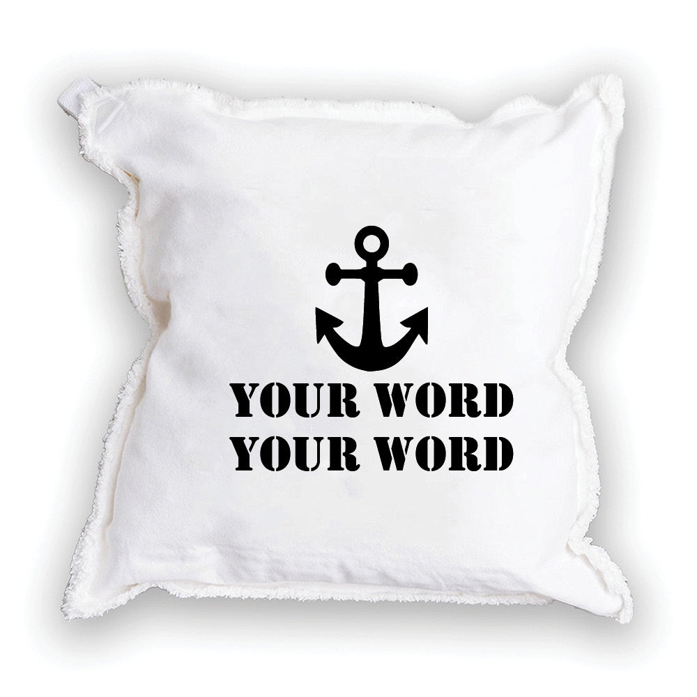 Anchor Two Line Text Personalized Square Pillow