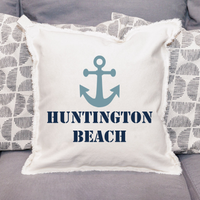 Anchor Two Line Text Personalized Square Pillow