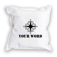 Compass One Line Text Personalized Square Pillow