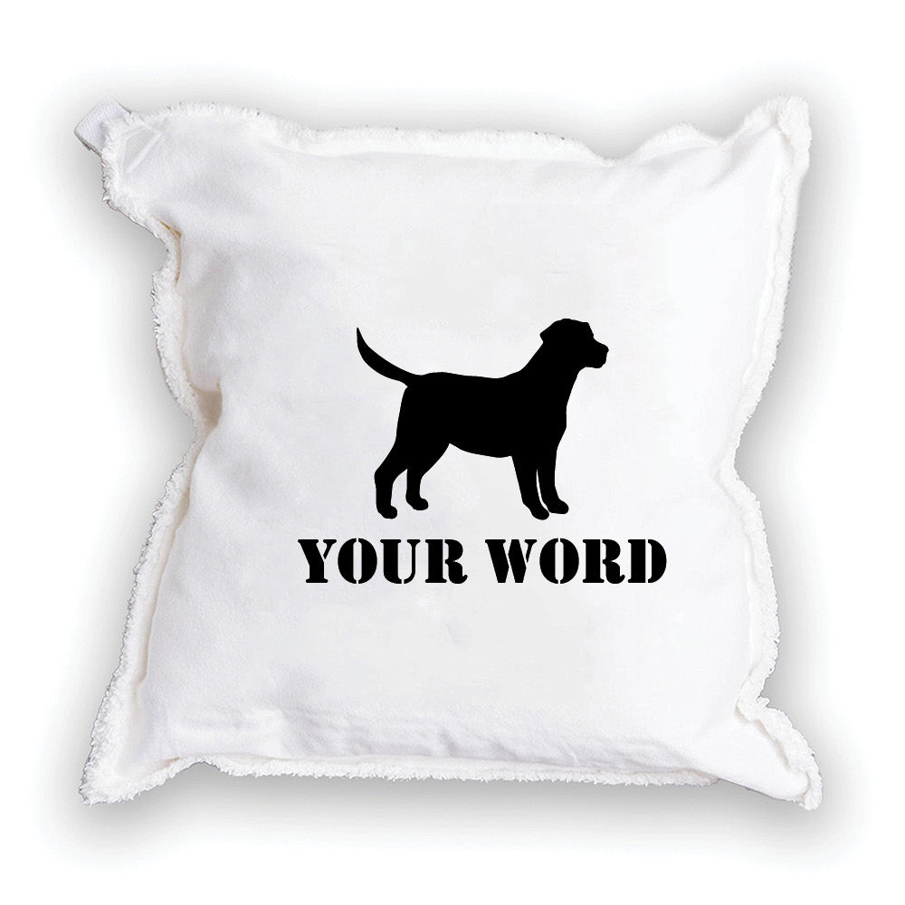 Dog One Line Text Personalized Square Pillow