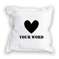 Heart One Line Text Personalized Square Pillow