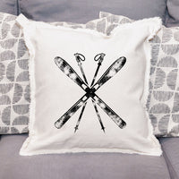 Personalized Skis Square Pillow