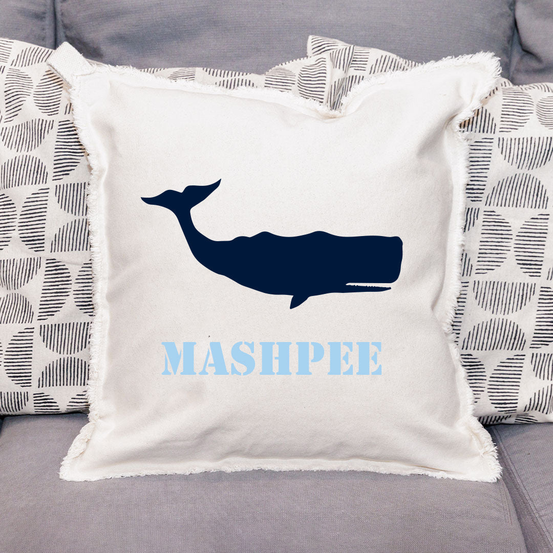 Personalized Whale One Line Text Square Pillow