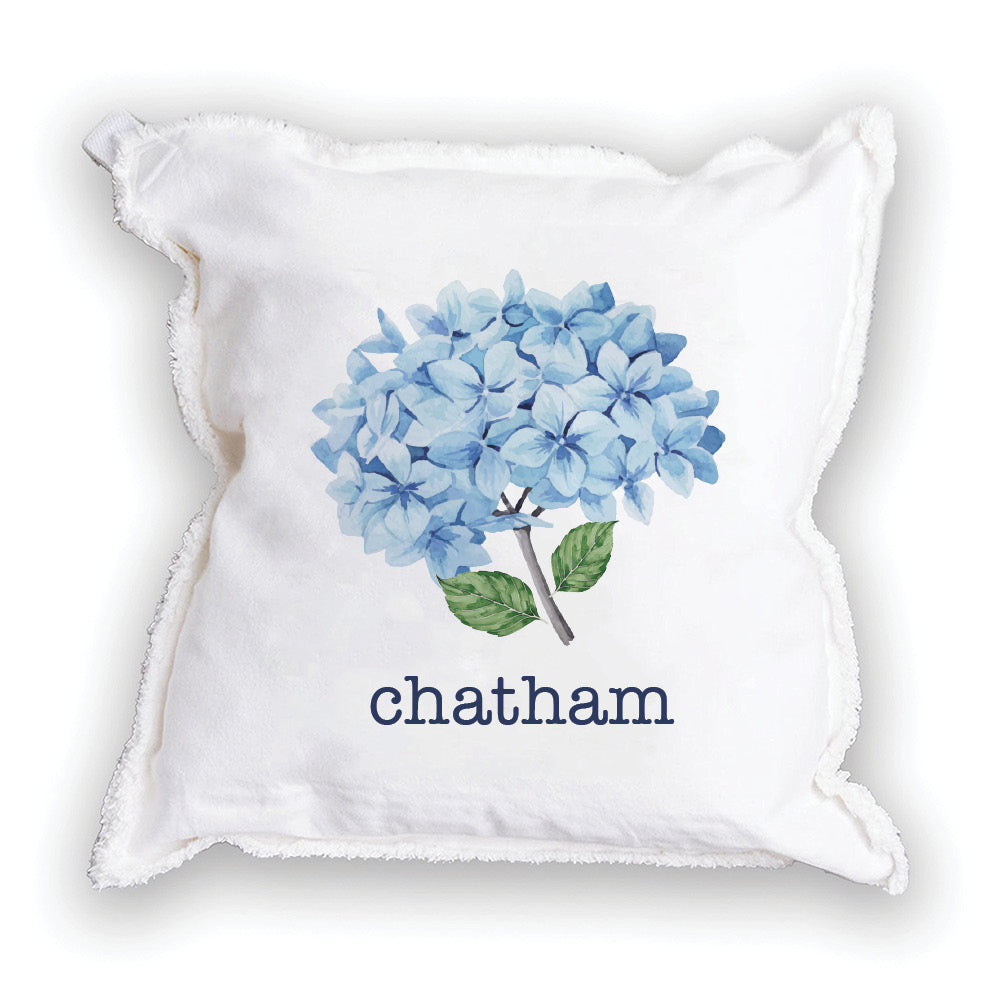 Endless Summer Hydrangea Personalized Square Pillow
