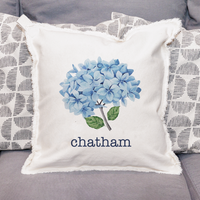 Endless Summer Hydrangea Personalized Square Pillow