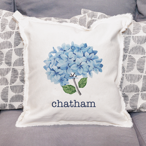 Endless Summer Hydrangea Personalized Square Pillow