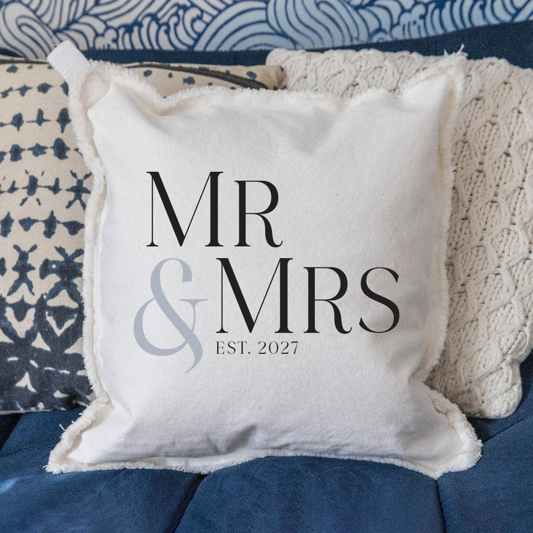 Mr & Mrs Personalized Square Pillow