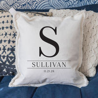 Custom Initial Personalized Square Pillow