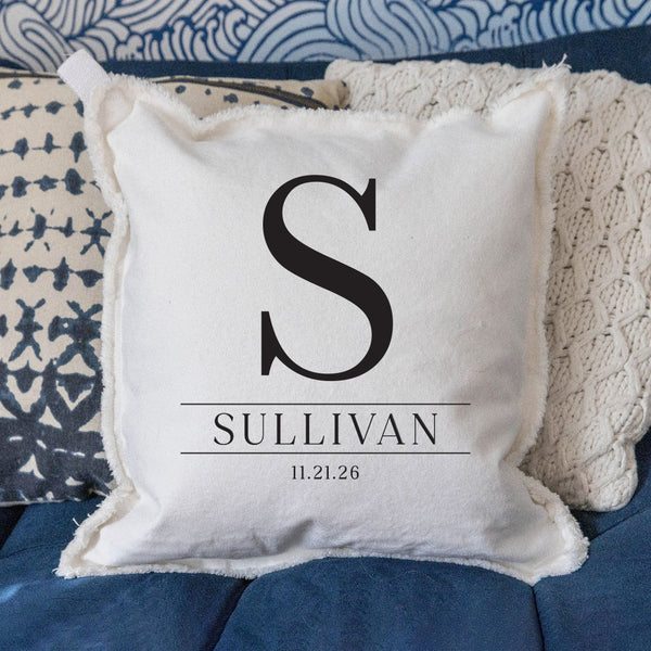Initial Personalized Square Pillow
