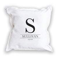 Custom Initial Personalized Square Pillow