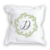 Greenery Initial Personalized Square Pillow