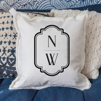 Initials Vertical Personalized Square Pillow