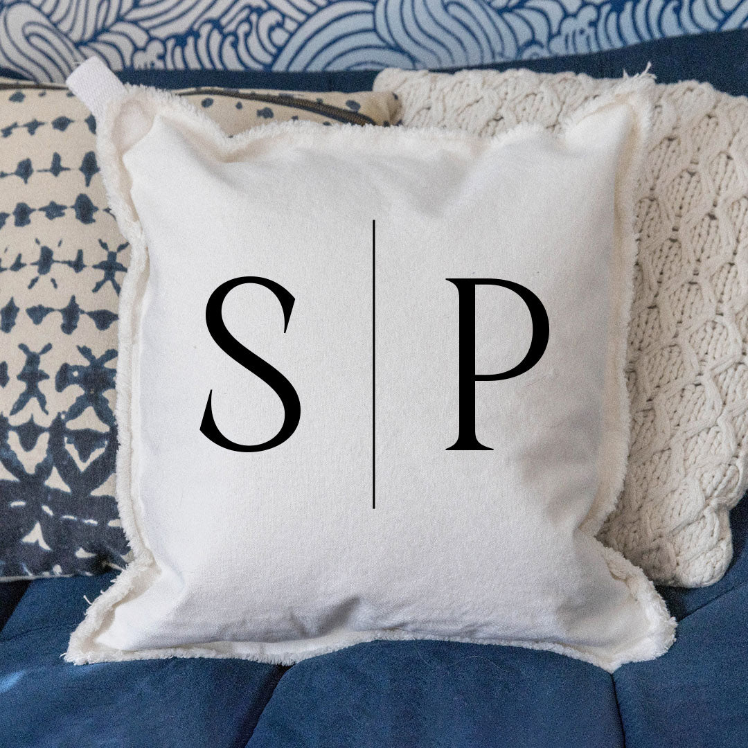Initials Line Personalized Square Pillow