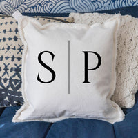 Initials Line Personalized Square Pillow