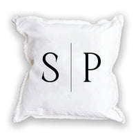 Initials Line Personalized Square Pillow